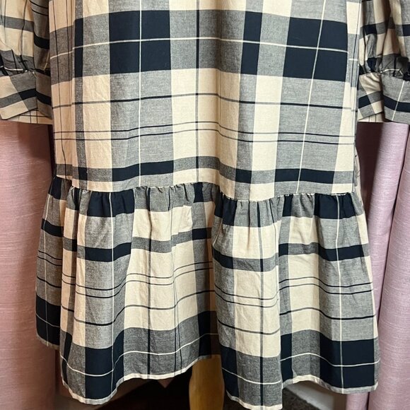 NWT AVA & VIV Prairie Dress 2X Plaid Tiered Cottage core Pockets Bishop Sleeves - Picture 4 of 15